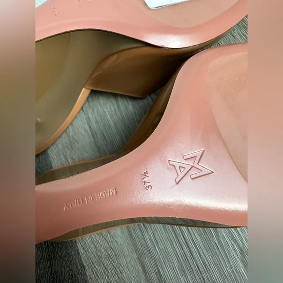 Amina Muaddi Lupita 95 PVC wedge sandals EU37.5/US7.5 $1105 - Picture 13 of 13